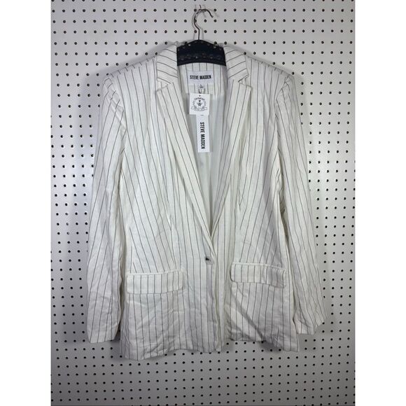 Steve Madden pin stripe blazer jacket size L - Picture 1 of 7